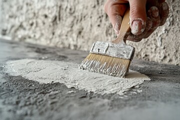 Poster - Paint application technique used for finishing surfaces in a construction environment