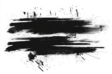 Aufkleber - Black paint strokes create an abstract background with dynamic textures and depth often used for artistic projects or design work