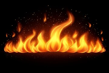 Poster - Dynamic flames create an intense visual display against a dark background