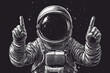 © ChaoticMind - Astronaut pointing in the cosmos while showcasing the vastness of space exploration and discovery
