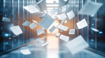Poster - cloud computing and online data storage on the internet are used for transferring backup files, and 