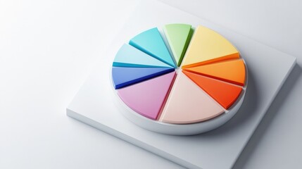 Poster - A vibrant pie chart preferences for weight loss strategies across demographics