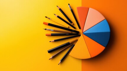 Aufkleber - A vibrant pie chart showcasing preferences for liquid, gel, and pencil eyeliners