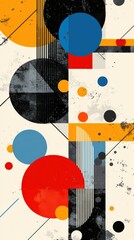 Poster - Exploring bold colors and geometric shapes in retro design elements abstract art space graphic artwork midcentury modern inspiration