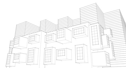 Poster - abstract modern architecture 3d illustration