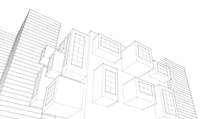 Poster - abstract modern architecture 3d illustration