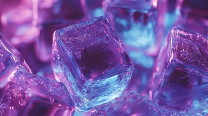Poster - a 3d abstract technology background featuring a wall structure made of fractal glass cubes. ideal fo
