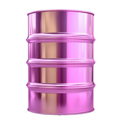 Poster - A single, shiny pink metallic barrel stands isolated against a black background, showcasing its industrial design.
