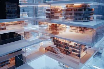 Poster - Exploring the future of reading a futuristic library with floating hologram books in an immersive digital environment