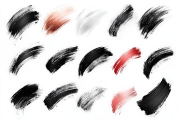 Aufkleber - Swatches of colorful brush strokes arranged in a creative layout for artistic projects or design inspiration