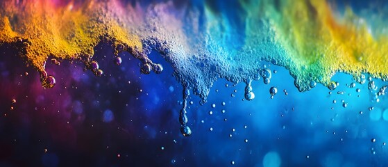 Poster - A vibrant abstract splash of colors blending seamlessly into a captivating blue background
