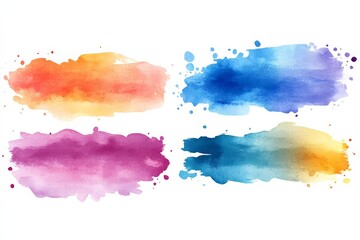 Aufkleber - Colorful watercolor brush strokes arranged in a creative design suitable for artistic backgrounds and graphic projects