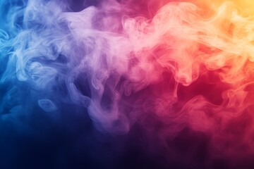 Poster - Colorful smoke swirling in shades of blue, purple, and orange creating an abstract background effect