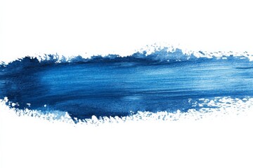 Aufkleber - Bold blue brushstroke on white background creates striking contrast and emphasizes artistic expression in modern art design