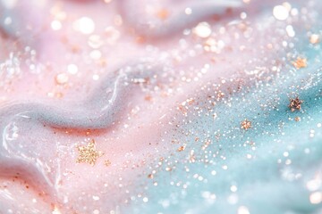 Poster - A beautiful blend of soft teal, blush, and lavender forms a pastel galaxy gradient