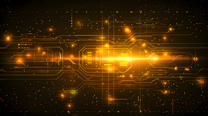 Poster - Abstract digital background featuring glowing lines and particles, creating a futuristic atmosphere