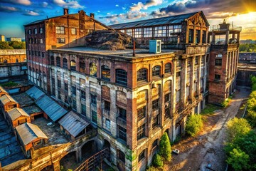 Canvas Print - AI-generated art of an abandoned urban exploration, gritty photography.