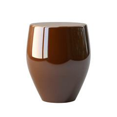 Poster - A digitally rendered image shows a glossy brown, curvaceous tabletop stand ideal for product display or home decor.