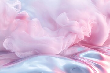 Poster - The polished chrome surface reflects a mesmerizing show of pink neon-infused smoke, creating a dreamy and ethereal ambiance that captivates the senses