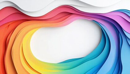 Poster - colorful abstract waves with soft curves on white background