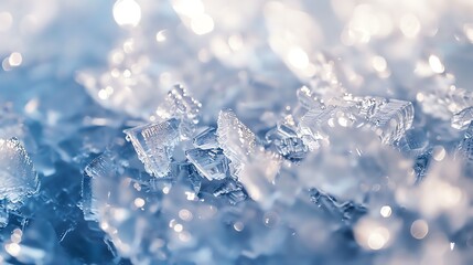 Wall Mural - Background texture of blue ice crystals. Close-up of the surface of the ice. The texture of the ice looks like a lot of small diamonds.