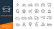 © Peacefully7 - Transportation thin line icons. Editable stroke. Pixel perfect.