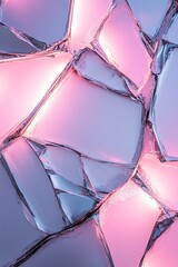 Poster - Cracked chrome reflects vibrant pink neon light, enhancing the dramatic texture. This striking visual element provides ample space for creative text integration