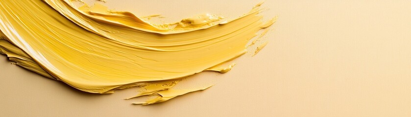 Poster - Dynamic yellow brush strokes overlap a soft yellow base, showcasing a captivating texture and motion. The design incorporates ample clear space for adding text or messages