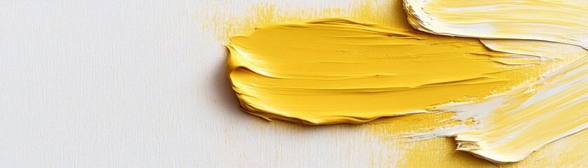 Poster - Abstract yellow brush strokes dance across a soft, cream-colored base, inviting creativity and expression while leaving ample space for custom text and design elements