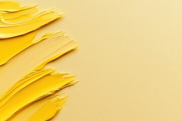 Poster - Bold yellow brush strokes overlap on a subtle yellow base, delivering a vibrant backdrop that emphasizes movement and texture while leaving space for textual elements
