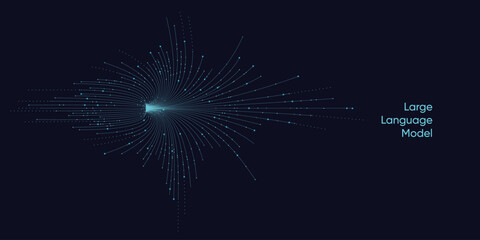 Fototapete - Illustration of abstract stream. Artificial intelligence. Big data, technology, AI, data transfer, data flow, large language model, generative AI	
