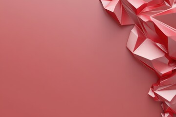 Poster - This abstract red background showcases a subtle, faceted crystal texture that playfully catches light, providing not only a striking visual but also ample space for overlaying text or graphics
