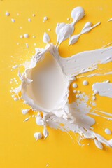 Poster - An energetic abstract splatter design in vibrant yellows, featuring lively hints of white and orange, creating a dynamic yet balanced space perfect for text inclusion