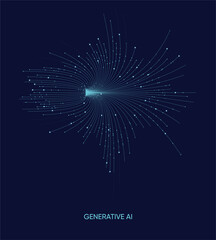 Fototapete - Illustration of abstract stream. Artificial intelligence. Big data, technology, AI, data transfer, data flow, large language model, generative AI	
