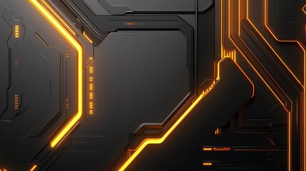 Poster - orange glowing tech circuit