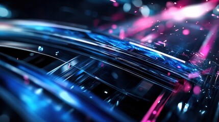 Poster - Abstract Futuristic Background with Colorful Light and Motion Effects