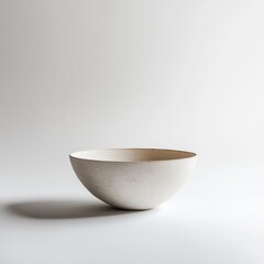 Wall Mural - Simple white ceramic bowl, studio shot, minimalist background, food serving