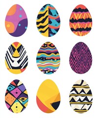 Poster - Colorful Easter Egg Designs with Bold Patterns and Shapes