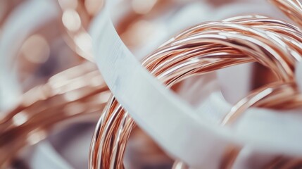 Poster - A clear and detailed shot of twisted copper wires covered with white electrical tape, symbolizing precise and safe electrical installations.