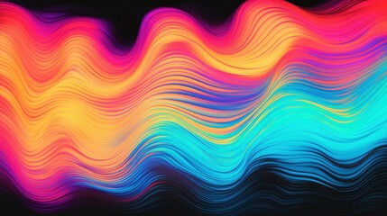 Poster - vibrant abstract waves in orange and blue with fluid motion effect, perfect for backgrounds and cont