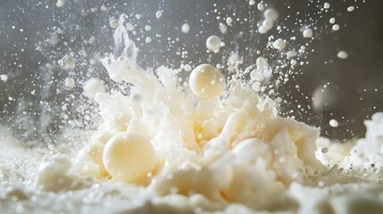 Poster - A dynamic scene of vivid Styrofoam mini balls exploding outward, with motion blur adding an energetic, action-packed feeling.