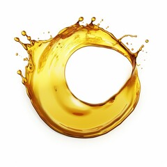 Poster - Golden Olive Oil Splash Isolated on White Background with Dynamic Fluid Motion and Natural Texture for Culinary and Design Use