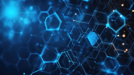 Poster - A glowing D hexagonal pattern with illuminated edges, showcasing a digital, modern design with a cutting-edge style.