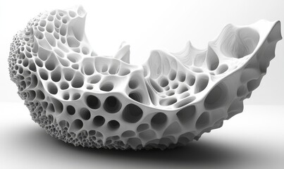 Abstract 3D composition of hexagons forming a chaotic grid., Generative AI