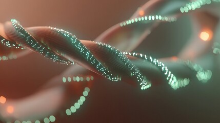 Poster - Dynamic twisting dna helix abstract visualization digital art science close-up genetic concepts for enhanced understanding