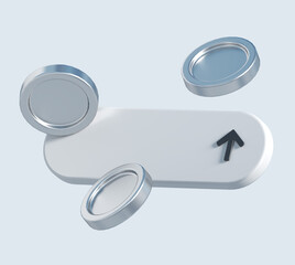 Aufkleber - 3d rendering of search bar with coins. stylized simple 3d illustration for business and finance