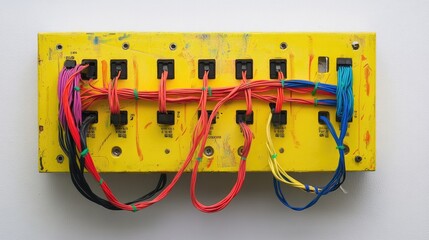 Poster - A neatly organized junction box with wires insulated in electrical tape, demonstrating secure connections in electrical installations