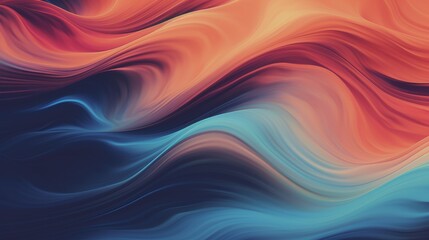 Poster - stunning abstract color gradient background in 4k resolution featuring flowing waves of orange, blue