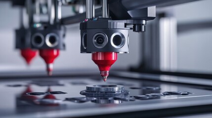 Poster - Precision Laser Cutting Machine with Focus on Laser Head Mechanism