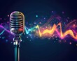 © Malik - A stylish design with a vintage jazz microphone, colorful lights, and dynamic sound waves